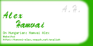 alex hamvai business card